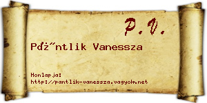 Pántlik Vanessza névjegykártya